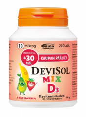 DEVISOL MIX 10 MIKROG IMESKELYTABLETTI 230 TABL