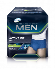 TENA Men Active Fit Pants Plus M INKOHOUSUT MIEHILLE, LANT.YMP. 75-105CM 12 kpl