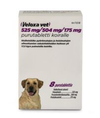 VELOXA VET 525/504/175 mg purutabl 8 fol